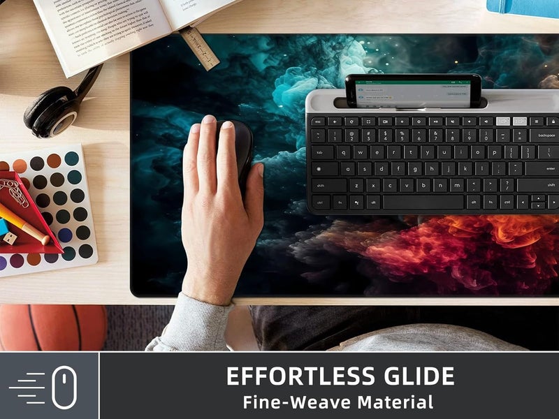 Rinaze Large Gaming Mouse Pad Desk Mat with Superior Micro-Weave Cloth, XXL Big Mousepad with Stitched Edges, Anti-Slip Desk Keyboard Pad for Gaming, Office and Home - Image 5